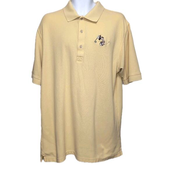 Disney X Greg Norman PLAY Polo Golf Shirt Mickey Mouse Mens Size XL Yellow READ - Picture 2 of 16